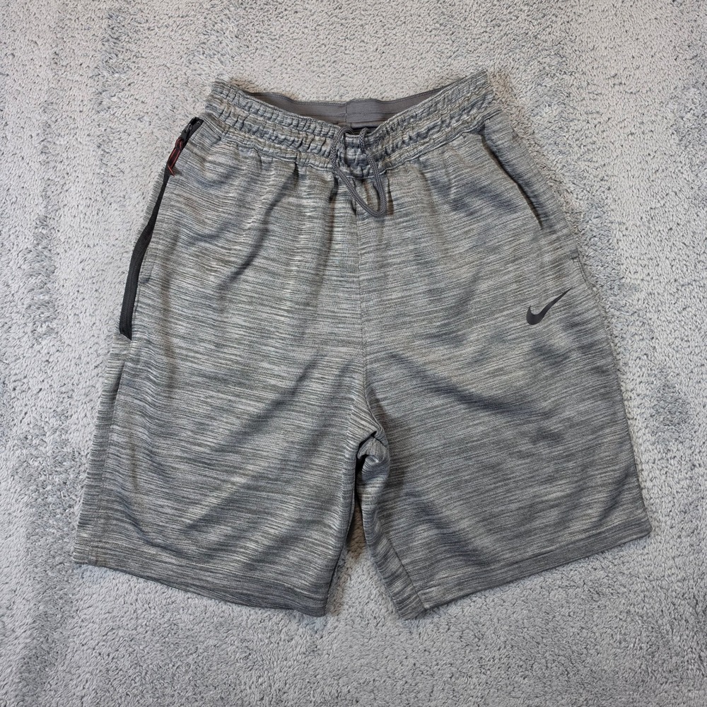 Nike Spotlight Basketball Shorts Mens Medium Gray Dri-FIT Athletic Zip Pocket